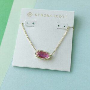 Kendra Scott Elisa - Gold Fuchsia Kyocera Opal Necklace